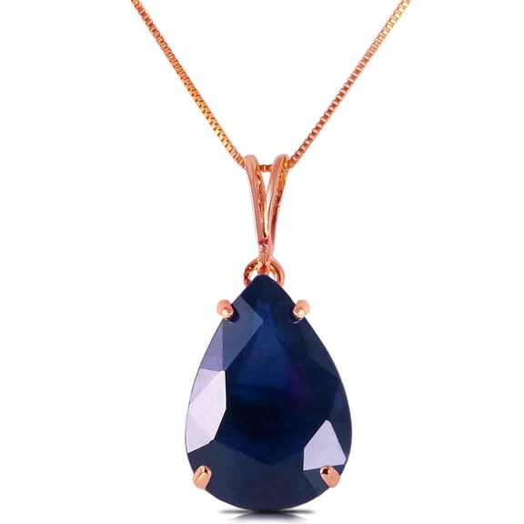Galaxy Gold 14K Rose Gold 4.65 Carat Sapphire Pendant Necklace - September Birthstone - Truth & Nobility - 16" to 24" - Fine Jewelry for Women
