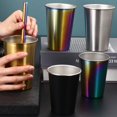 thumbnail image 5 of Vaso de cerveza de metal de acero inoxidable 304, estilo industrial, tamaño grande, estilo doméstico, con tapa, marca de estilo, vaso de agua, 5 of 5