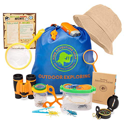 Outdoor Explorer Kit，STEM Educational Bug Catcher for Boys Girls Adventure Kit  Fun Toys with Binoculars Compass Magnifying Glass Best gift for Kids 