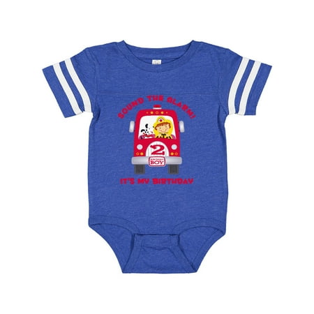 

Inktastic Fire Truck 2nd Birthday Boy Gift Baby Boy Bodysuit