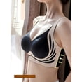 thumbnail image 4 of Women Thin Cup Not Underwire Padded Bras Side Gathered Underwear Breathable Wireless Push Up Full Coverage Brassiere, 4 of 9