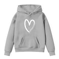 thumbnail image 4 of Povozer Girls Crewneck Sweatshirt Soft Midweight Pullover for Girls(Gray,7-8 Years), 4 of 4