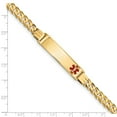 thumbnail image 3 of 14K Yellow Gold bracelet Medical Curb Alert Red 7 in 10.5 mm 6.5, 3 of 3