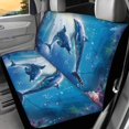thumbnail image 5 of Kuiaobaty Dolphin Fish Sea Pattern Soft Full Set Car Seat Cover 4 PCS Front Seats Back Seat Cover Vehicle Seat Protector Interior Accessories Universal Fit Car SUV Van Truck, 5 of 7