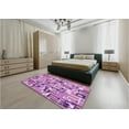 thumbnail image 4 of Ahgly Company Indoor Round Patterned Orchid Purple Area Rugs, 8' Round, 4 of 6