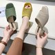 thumbnail image 4 of Sandalias y zapatillas de tacón medio para mujer Verano de prendas de vestir exteriores tejidas voladoras sandalias y zapatillas de mujer de moda, 4 of 6