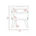 thumbnail image 3 of Miekor Furniture Nuvo 2 Nightstand,Two Drawers, Hairpin Legs B5A8930, 3 of 9