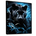 thumbnail image 2 of Designart "Hidden Observer Infrared Black and Blue Panther" Animals Floater Framed Wall Art Print, 2 of 7