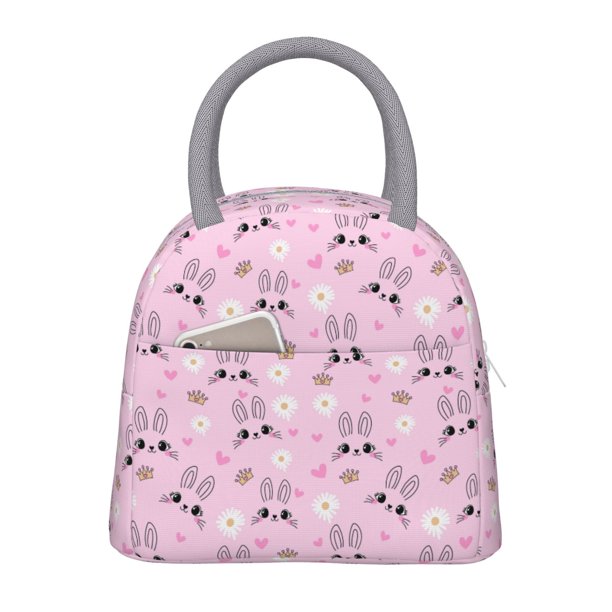 Balery Rabbit Face Bolsa de Almuerzo para Mujeres, Caja de Almuerzo, Bolsa de Almuerzo Pequeña Impermeable, Tote de Almuerzo Reutilizable con Gran Capacidad