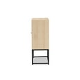 thumbnail image 4 of Baxton Studio Ardon Bohemian Light Brown Finished Wood and Black Metal 2-Door Storage Cabinet with Natural Rattan, 4 of 7