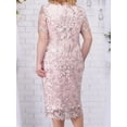 thumbnail image 2 of 4xl 5xl Plus Size Summer Dresses for Wedding Guest Women's Short Sleeve Lace Floral Elegant Bodycon Formal Party Dresses, 2 of 5