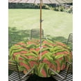thumbnail image 3 of Outdoor Tablecloth with Umbrella Hole Zipper Summer Green Leaves Round Tablecloth 54" Waterproof Outside Table Cloth Tropical Watercolor Botanical Patio Table Cover Tablecloths for Picnic Party, 3 of 8