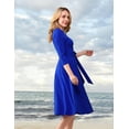 thumbnail image 4 of Cocktail Dresses for Women, Elegant Wedding Guest 3/4 Sleeves Formal Church Dress, Fall 2025, 4 of 13