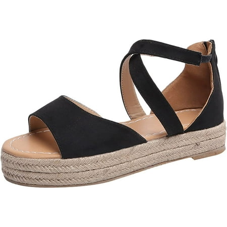 

Sandals for Women Dressy Summer Comfortable Slip on Wedge Sandal Roman Large Size Casual Outdoor Shoes