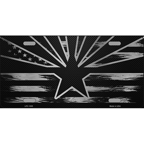 Smart Blonde LPC-1095 6 x 12 in. Arizona Carbon Fiber Brushed Aluminum Novelty Metal License Plate