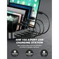 thumbnail image 5 of Charging Station for Multiple Devices, 5 in 1 Multi USB Charger Station with iWatch & Airpod Stand and 8 Mixed Short Cables, 50W Charging Dock Compatible with iPhone, iPad, Cell Phone, Tablets, 5 of 7