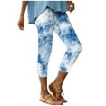 thumbnail image 4 of Tie Dye Capri Beach Pants for Women Casual Seamless Leggings Elastic High Waist Workout Fitness Sports Yoga Capris, 4 of 7