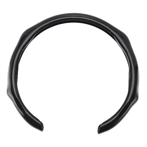 Funda para volante de fibra sintética Unique Bargains, protector de volante de ABS para automóvil, textura de fibra de carbono negra de 14.96" 1 Pc