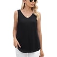 thumbnail image 3 of Asklazy Women's Tank Tops Sleeveless Chiffon Blouse Business Casual Flowy Tops for Women,Mother's Day,Black,L, 3 of 7