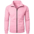thumbnail image 4 of XRoczxe Men's Full Zip Up Track Jacket, Stand Collar Solid Color Sweatshirt, Casual Long Sleeve Lightweight Coat with Pockets for Spring Fall Daily Wear, 4 of 7