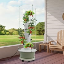 28-Plant Hydroponics Vertical Growing Tower with Climbing Trellis Indoor Garden