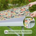 thumbnail image 6 of Pioneer Flower Floral Print Pattern Square Fitted Tablecloth with Elastic Edge,Square Table Cover,Washable Elastic Table Cover for Home Kitchen Party Decor 36"x36", 6 of 6
