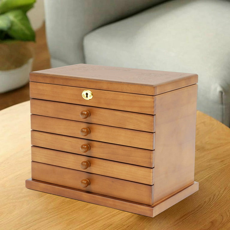 Wood Organizer Drawers Storage Drawer Desk Jewelry Box Desktop