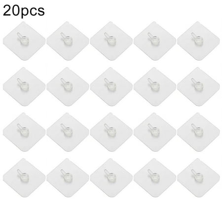

Geege 20Pcs Super Strong Self Adhesive Wall Hooks Photo Frame Clock Hanger Seamless