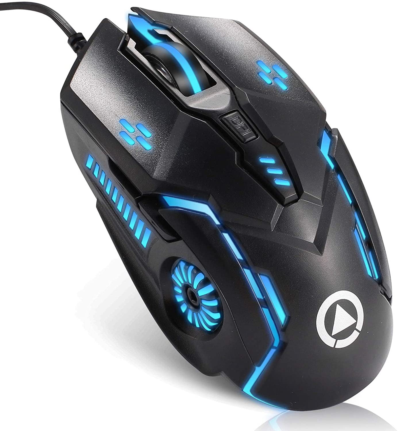 LOMOPH G5 Wired Computer Gaming Mice with 7 RGB Backlight Modes 4 Adjustable DPI MacBook Gaming Mouse Wired Windows 7/8/10/Xp Laptop USB PC Mouse for PC Plug & Play Black 6 Programmable Buttons 