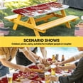 thumbnail image 6 of Red Christmas Table Cloths for 4 Foot Rectangle Tables, Santa Snowman Snowflake Gifts Elk Patio Waterproof Elastic Fitted Tablecloths, Washable Rectangular Table Cover for Camping, 6 of 8