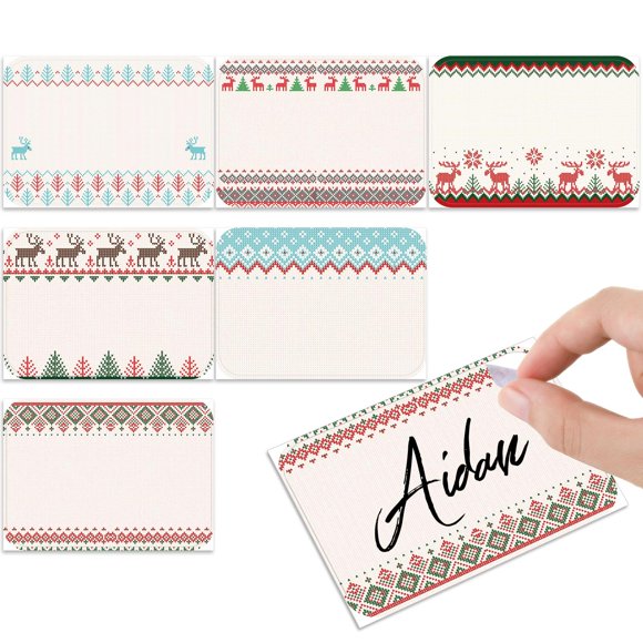 Engrowtic 240 Etiquetas para Nombres Navideñas 9x6 cm
