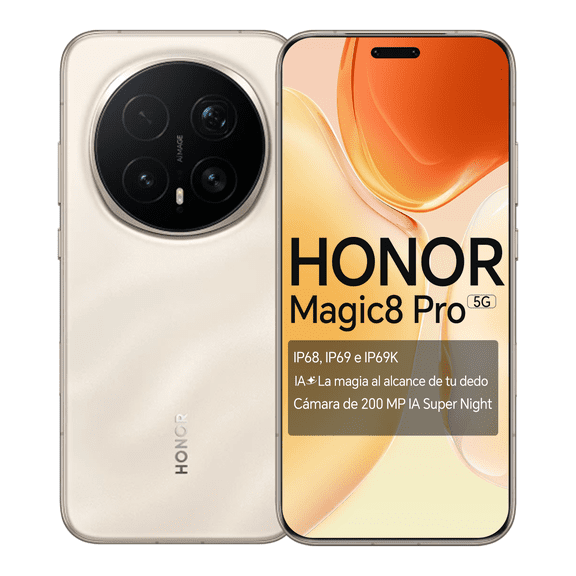 HONOR Magic 8 Pro 5G 512GB 12GB RAM Snapdragon 8 Elite Gen 5 120Hz 6,71" Ltpo Oled 200MP 7100mAh,Dorado