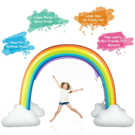 Gymax Inflatable Rainbow Sprinkler Backyard Games Summer Outside Water Toy Yard Fun | Walmart Canada