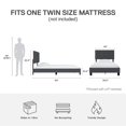thumbnail image 6 of Mainstays Claire Upholstered Bed, Gray Linen, Twin, 6 of 18