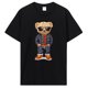 thumbnail image 1 of Camiseta vaquera de oso de peluche con manos en bolsillos para hombre ropa de calle informal camisetas de algodón transpirables, 1 of 7
