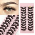 thumbnail image 4 of Kmxyo 10 Pairs False Eyelashes Wispy Thick Natural Curl Handmade Fluffy 7D Imitation Mink Hair Eyelashes Extension for Eye Makeup, 4 of 8