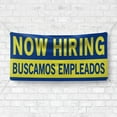 thumbnail image 4 of Now Hiring Buscamos Empleados 13 oz Heavy Duty Vinyl Banner - Trabajos Disponibles - Sign for Business Advertising Indoor/Outdoor Single-Sided with Metal Grommets (4x10 ft, Bl & Ye), 4 of 6