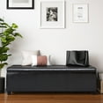 thumbnail image 5 of Avalon 54 inch Wide Contemporary Extra Large Storage Ottoman Bench in Tanners Brown Vegan Leather, 5 of 12