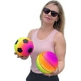 thumbnail image 2 of Neon Rainbow Colors Sports Balls (6") Vinyl. Football, Volleyball, Basketball, 2 of 7