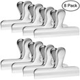 thumbnail image 2 of LinenLoon 8 Pack Stainless Steel Clips Grips for Chip Bags, 4 inch Width, Durable Paper Seal Tool for Coffee Food Bread Bags, Kitchen Home Usage - Sliver, 2 of 5