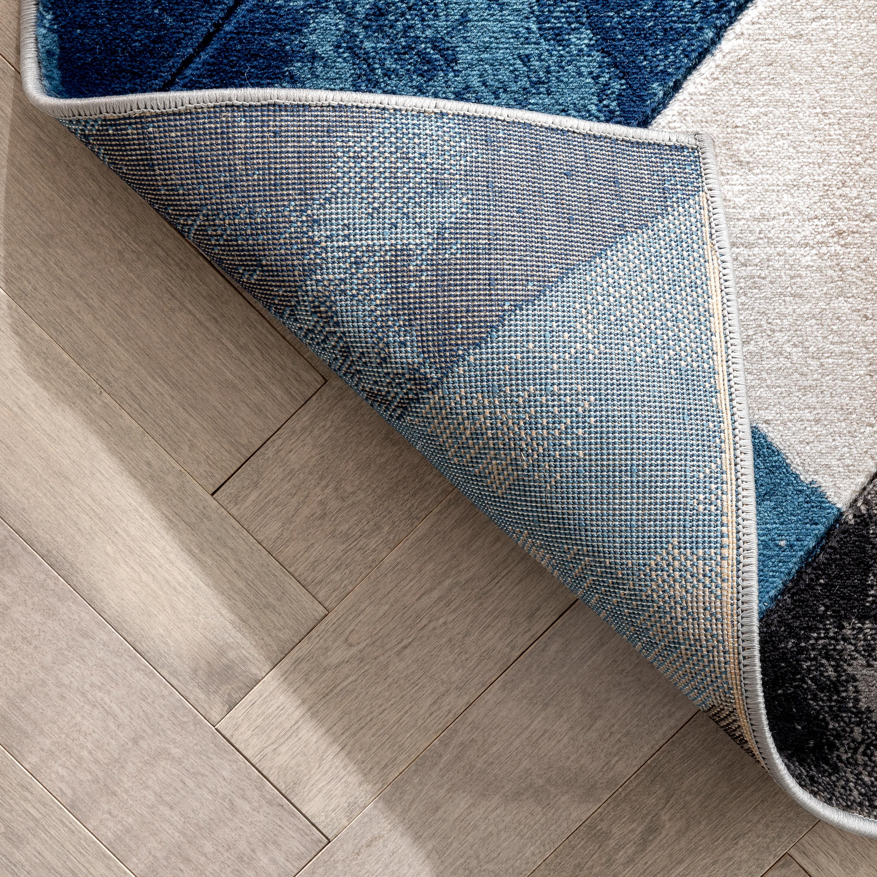 Well Woven Good Vibes Rosa Modern Geometric Blue 5'3" x 7'3" Area Rug