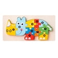 thumbnail image 4 of Rompecabezas de números de Animales de madera coloridos Hugo para pequeños, 4 of 10