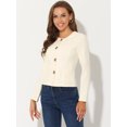thumbnail image 3 of Chaqueta de Mujer Allegra K Vintage de Otoño con Botones Cortos y Ligeros Albaricoque XL, 3 of 5