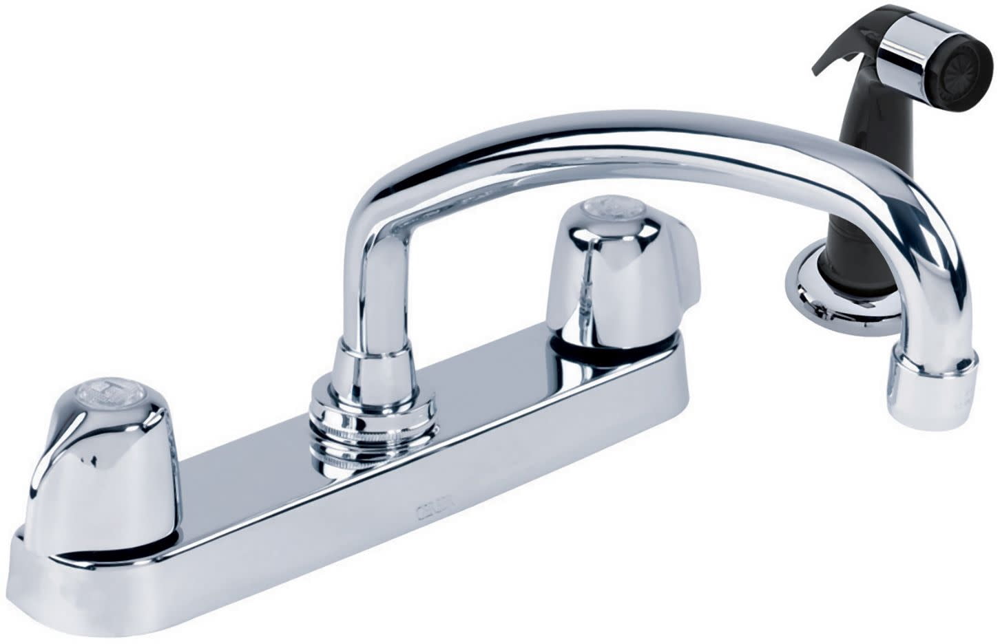 Gerber Classics Two Handle Kitchen Faucet w/ Side Spray, Mini Blade Handles, Chrome - 42-526