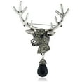 thumbnail image 1 of Shisuyan Deer Head Brooch Alloy Silver 1Pack 3.1X2.1In, 1 of 8