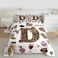 thumbnail image 2 of Feelyou Initial D Letter Full Size Comforter Sets, Girl White Brown Bedding Sets, 3pcs, 2 of 8