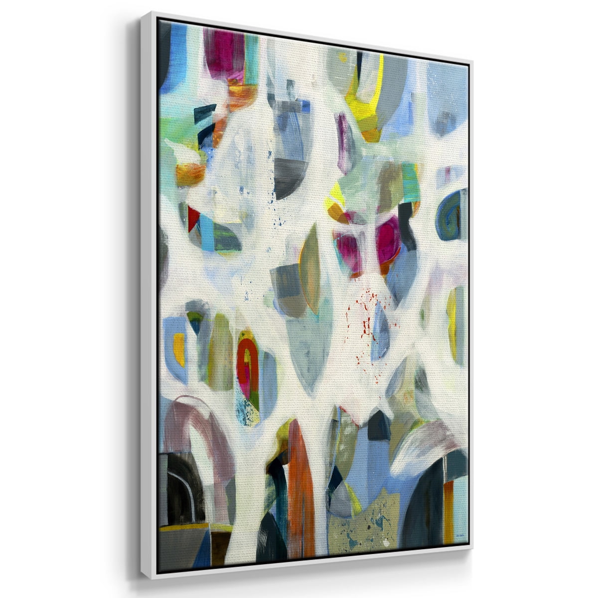 Interaction Framed Premium Gallery Wrapped Canvas - Ready to Hang - 25 x 37 - White Floating Frame