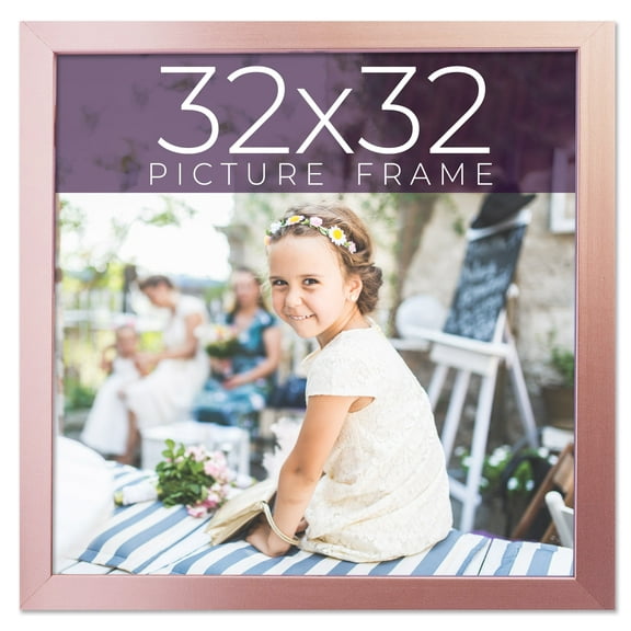 32x32 Annie Rose Gold Picture Frame - Contemporary Picture Frame Complete With UV Acrylic, Foam