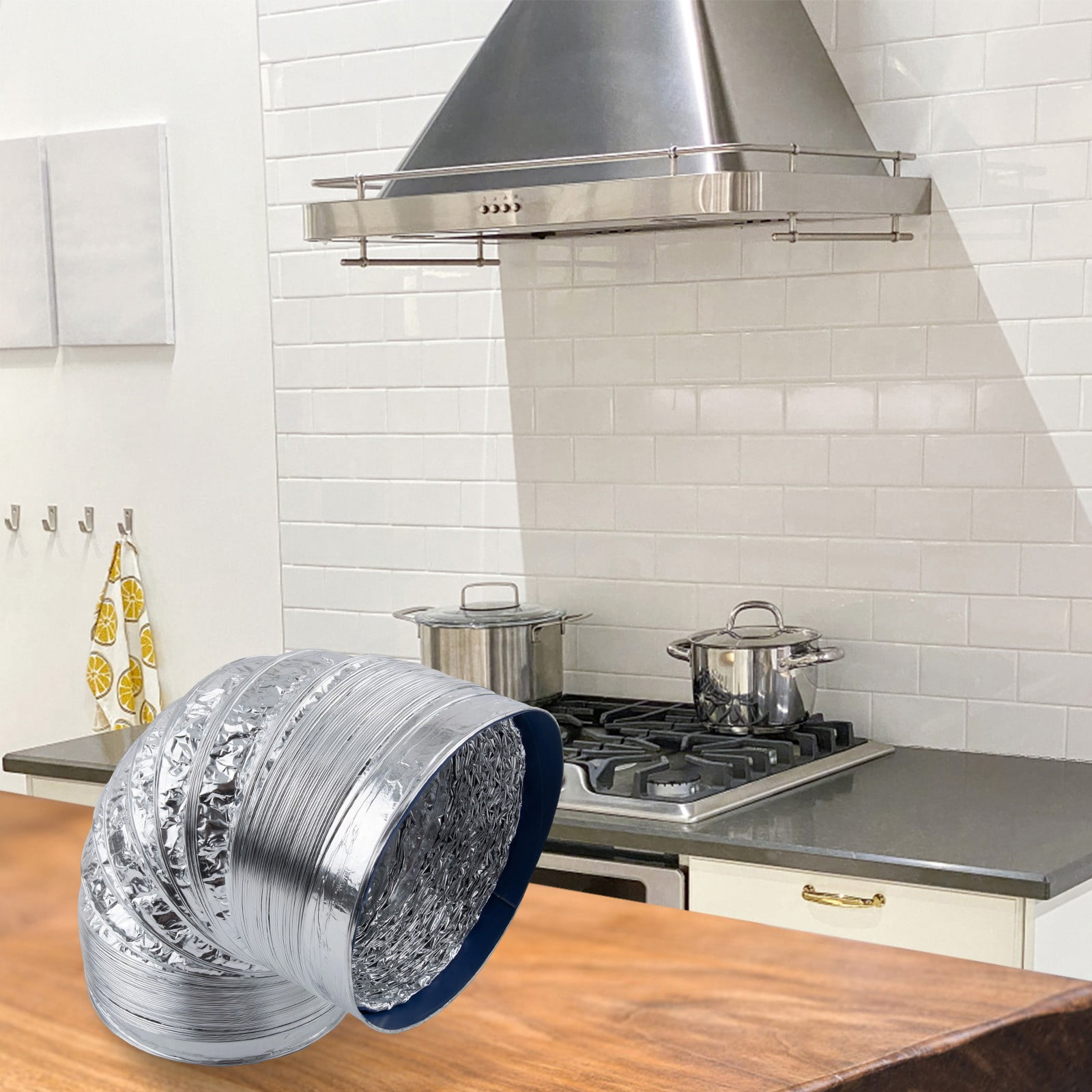 KDJ Aluminum Foil Pipe Kitchen Range Hood Exhaust Pipe Aluminum Foil Pipe 170mm - for Home Decor