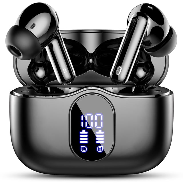 Auriculares inalámbricos Btootos Bluetooth 5.3 IP7 impermeables negros